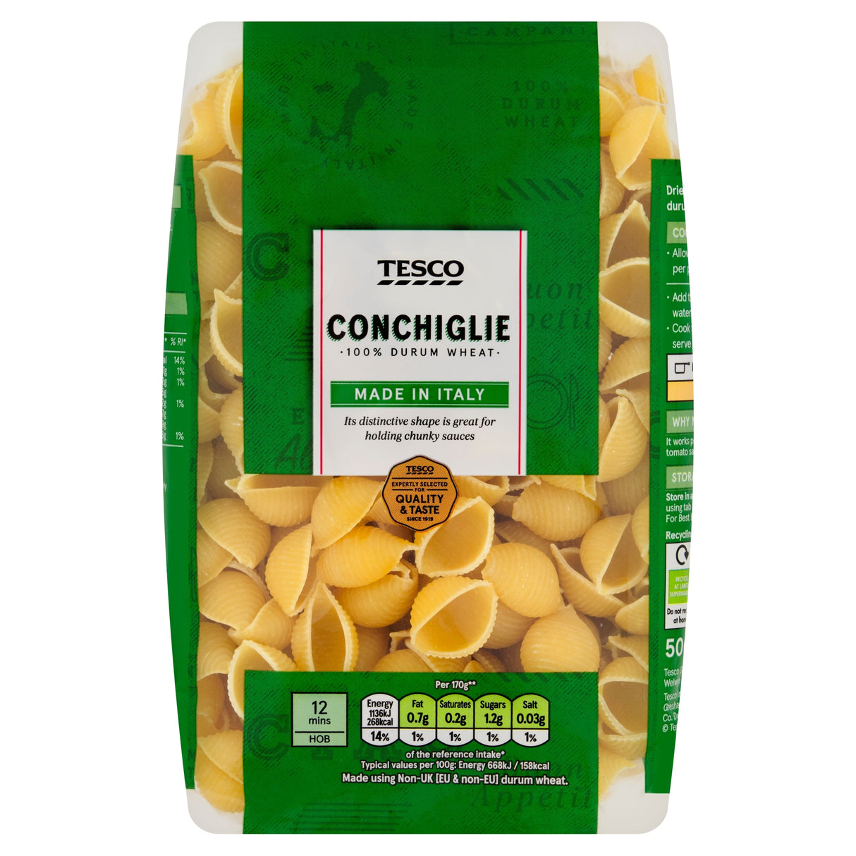 Tesco Conchiglie Pasta Shells 500 g