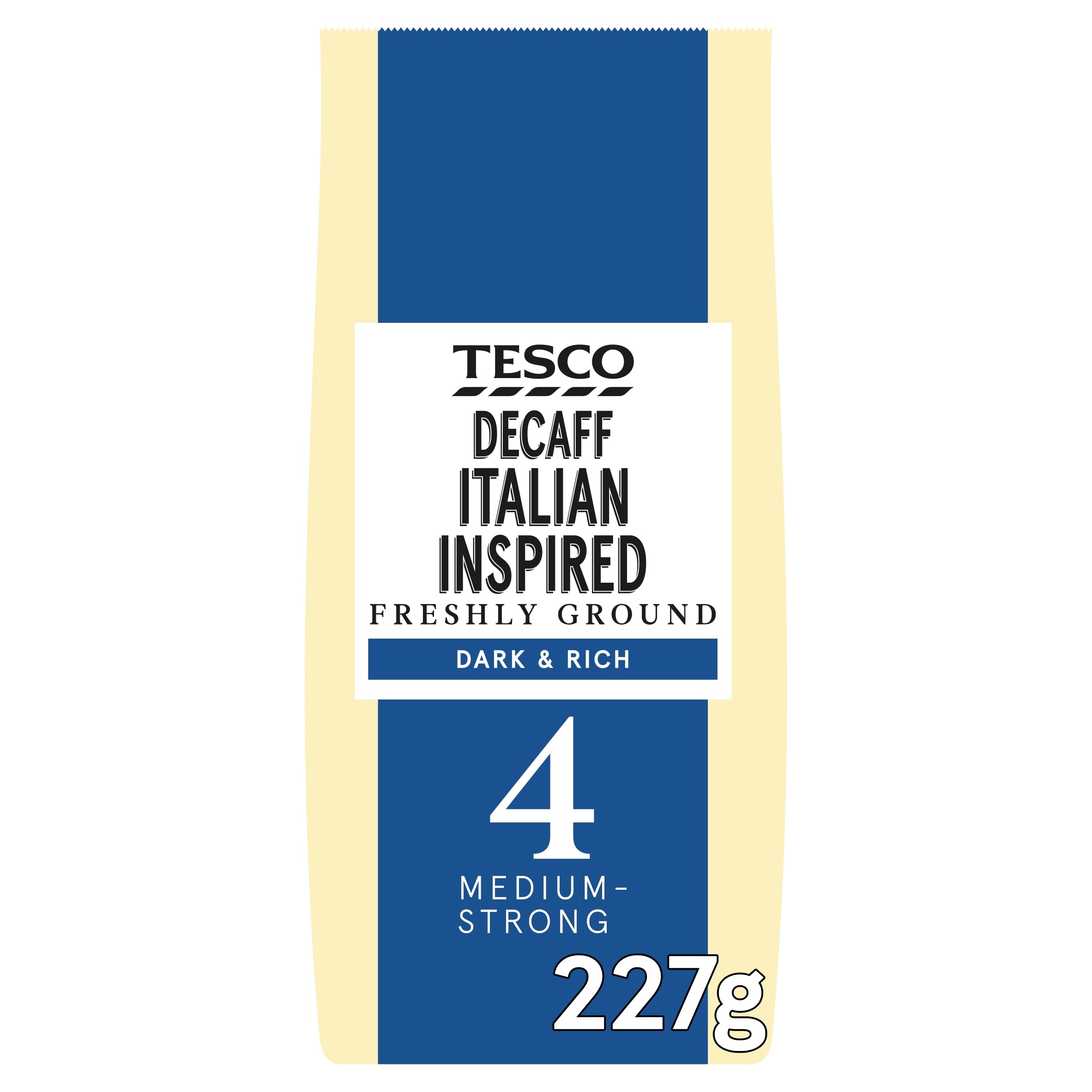 Tesco Decaf Italian Inspired Freshly Ground Coffee No. 4 227 g