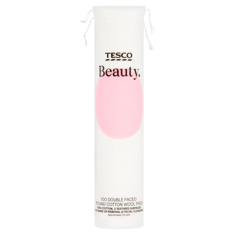 Tesco Double Faced Round Cotton Wool Pads 100 Pack