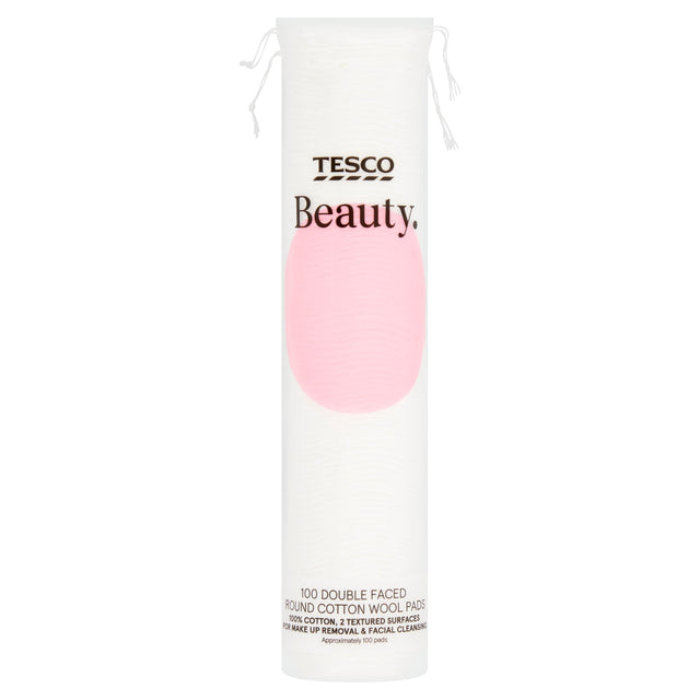 Tesco Double Faced Round Cotton Wool Pads 100 Pack