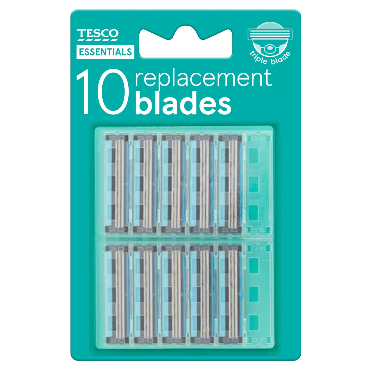 Tesco Essentails Triple Blades Refills 10 Pack