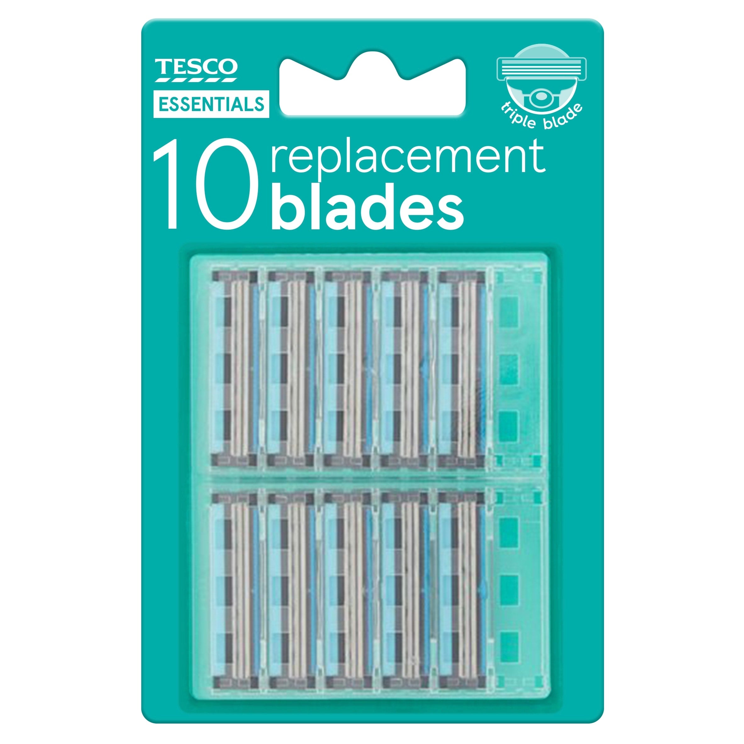 Tesco Essentails Triple Blades Refills 10 Pack
