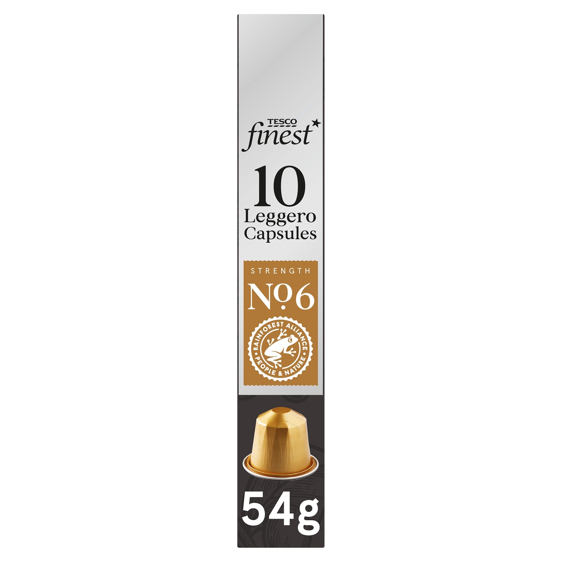 Tesco Finest 10 Leggero Coffee Capsules Strength 6 54 g