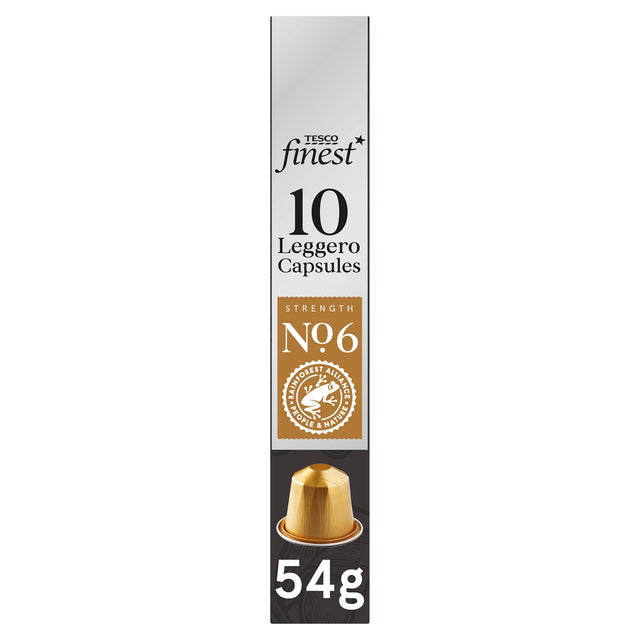 Tesco Finest 10 Leggero Coffee Capsules Strength 6 54 g