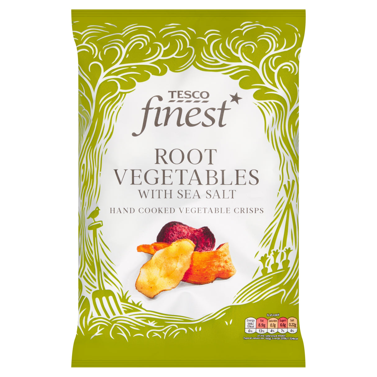 Tesco Finest Root Vegetable With Sea Salt Crisps 125 g