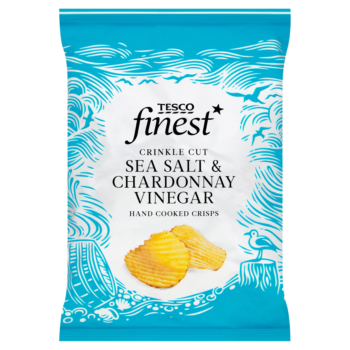 Tesco Finest Sea Salt & Chardonnay Vinegar Crinkle Cut Crisps 150 g