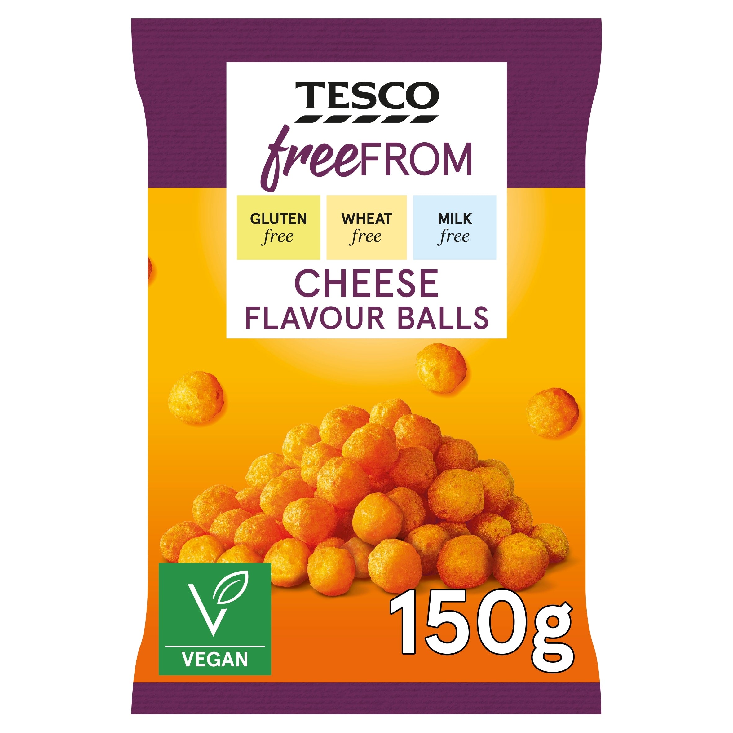Tesco Free From Cheese Balls Snacks 150 g