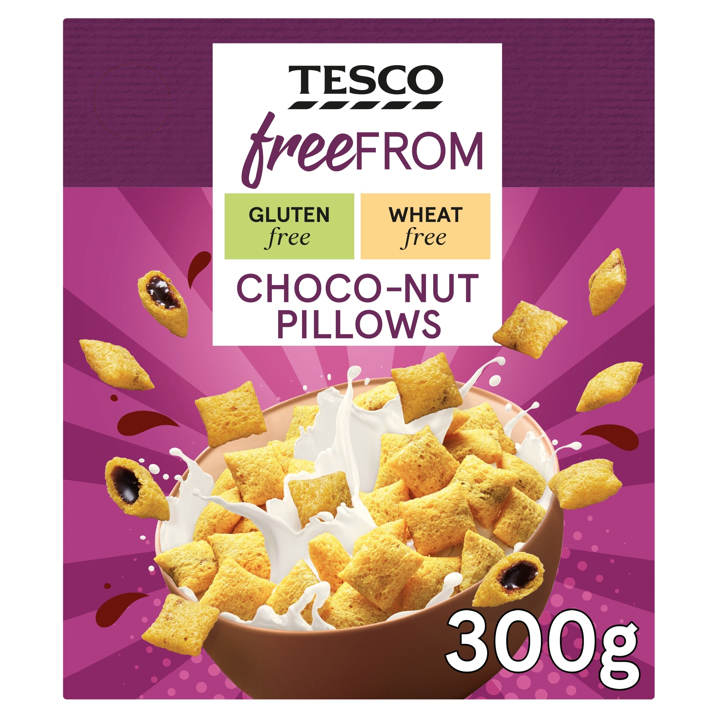 Tesco Free From Choco-Nut Pillows 300 g