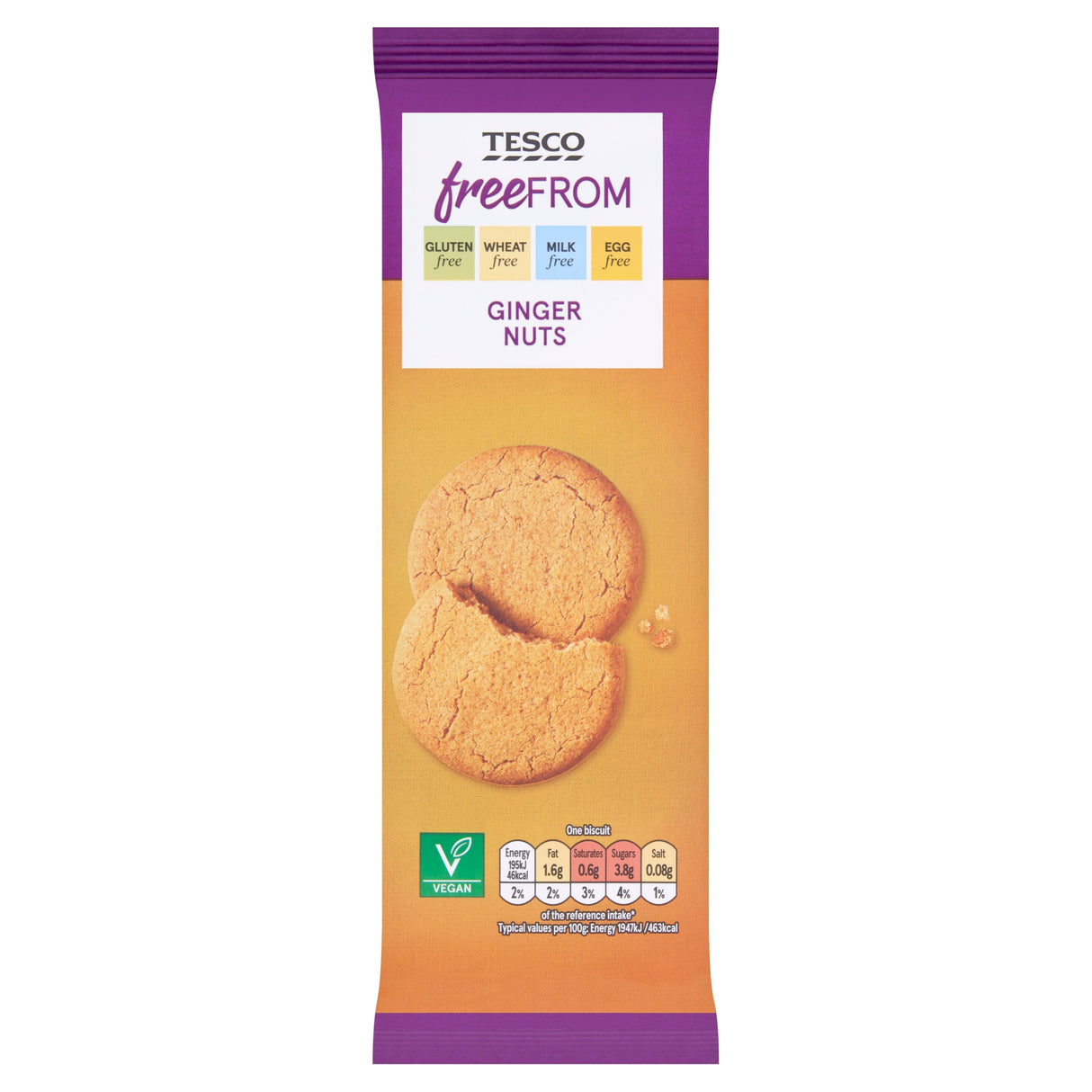 Tesco Free From Ginger Nuts Biscuits 180 g