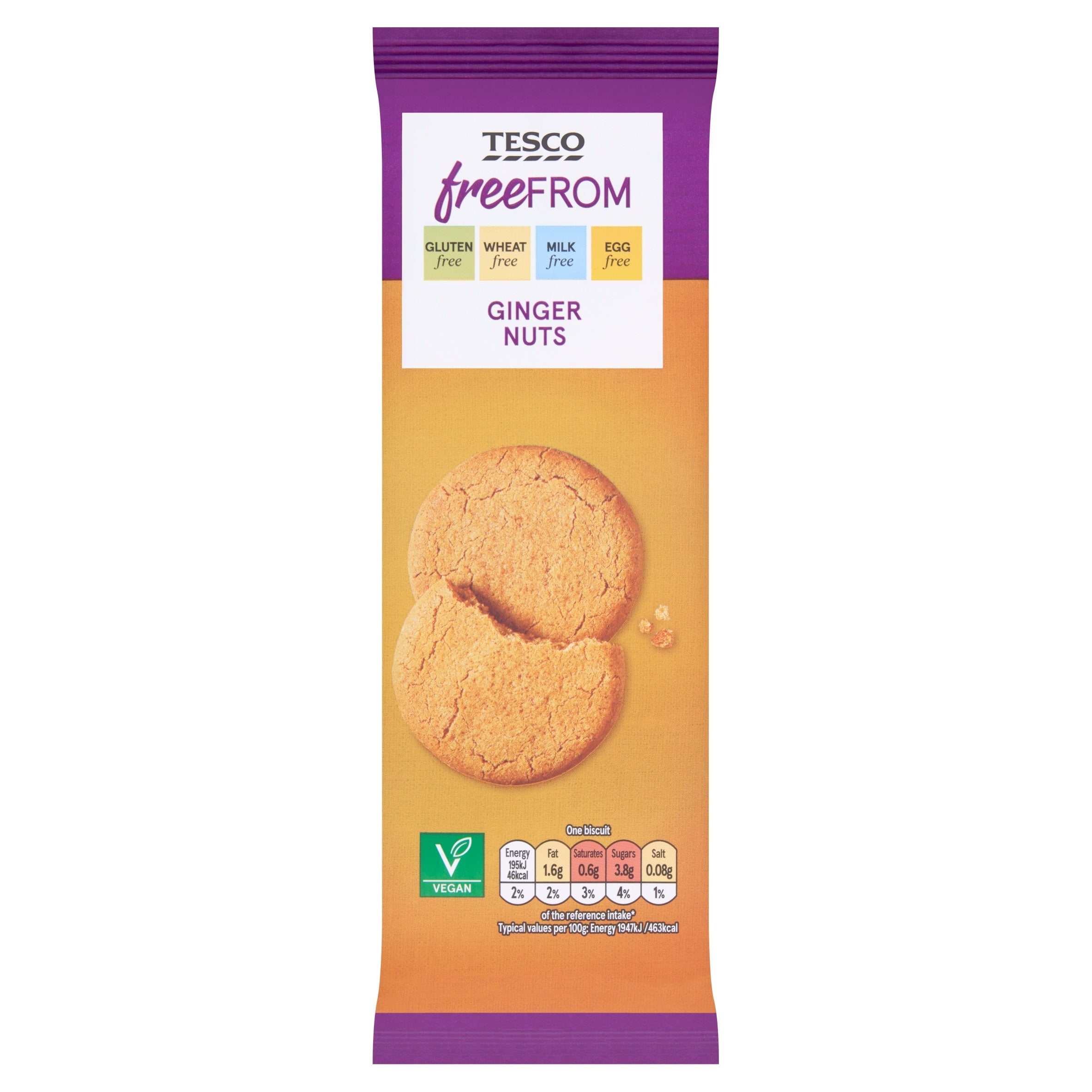 Tesco Free From Ginger Nuts Biscuits 180 g