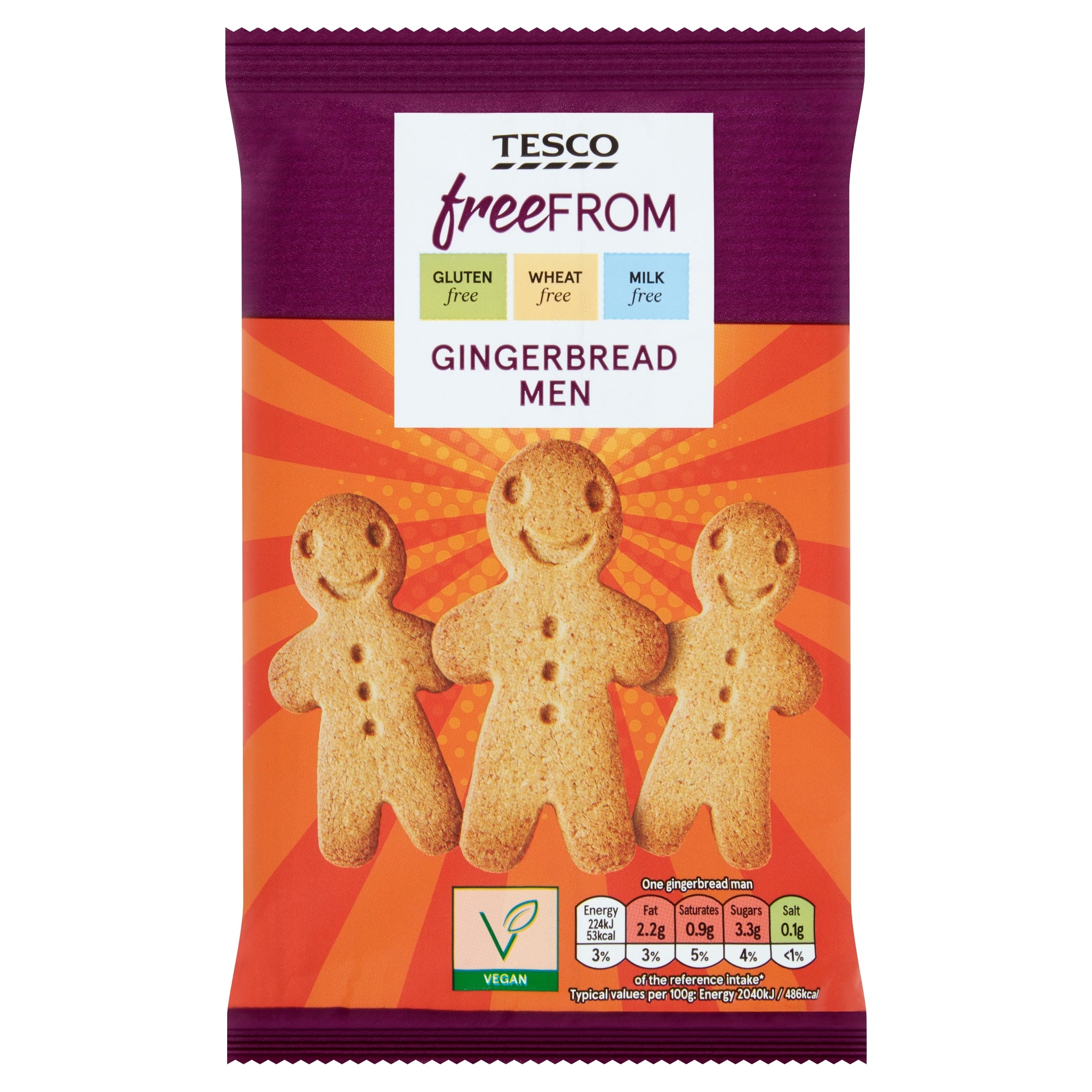 Tesco Free From Gingerbread Men Biscuits 154 g