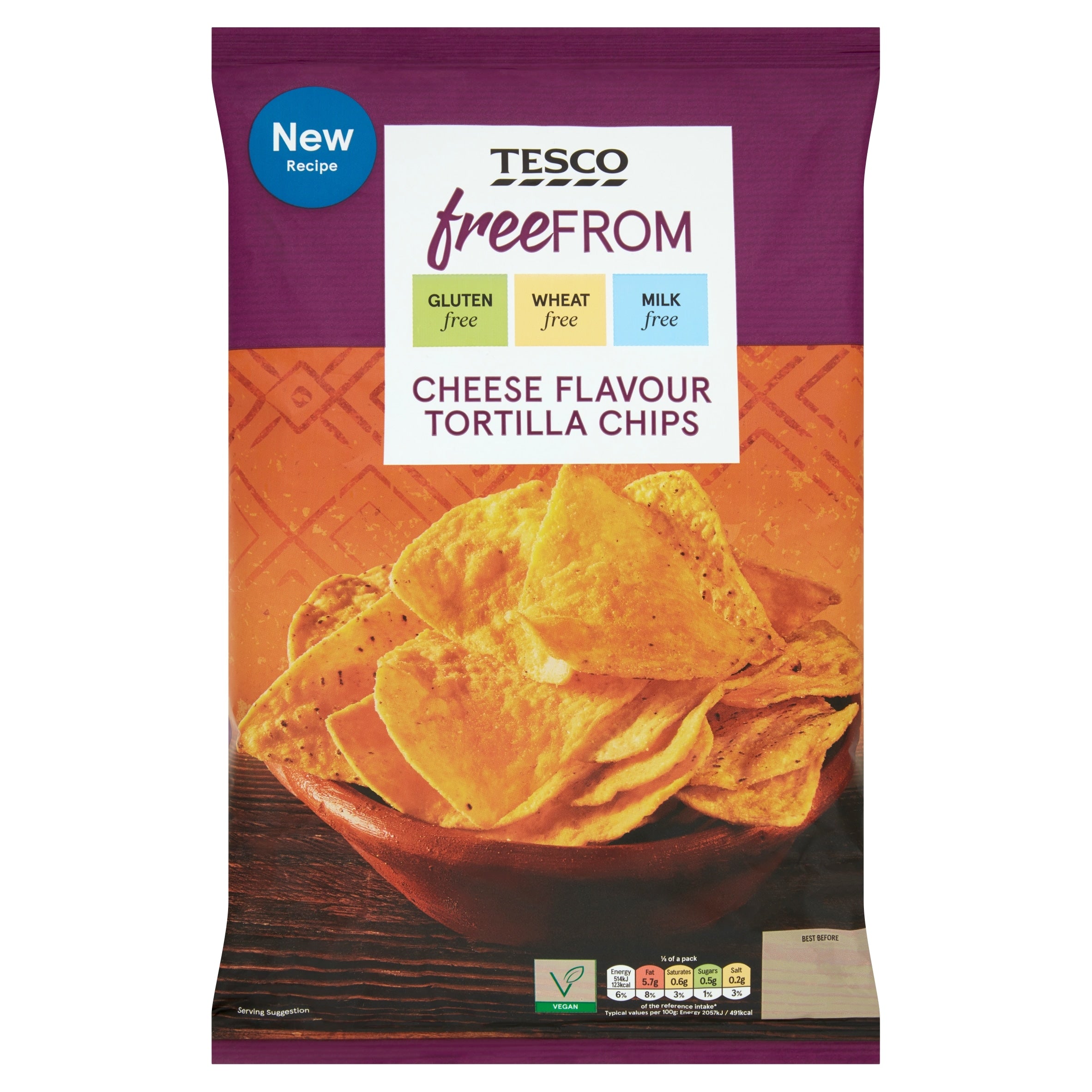 Tesco Free From Nacho Cheese Tortilla Chips 200 g