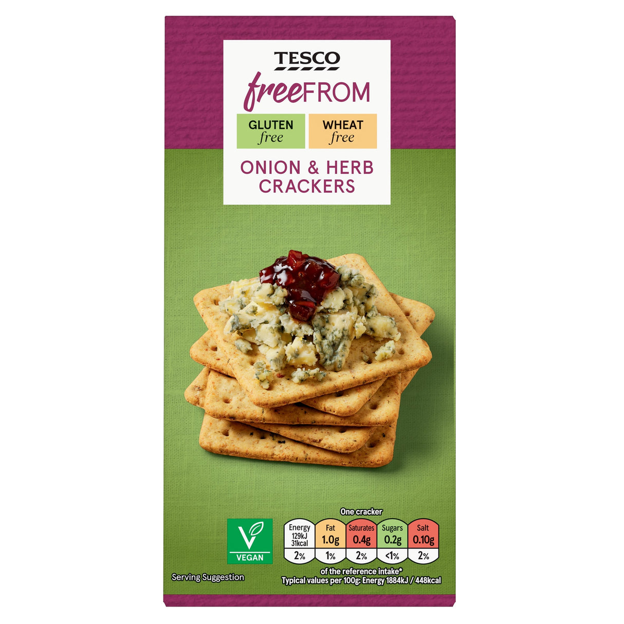 Tesco Free From Onion & Herb Crackers 137 g