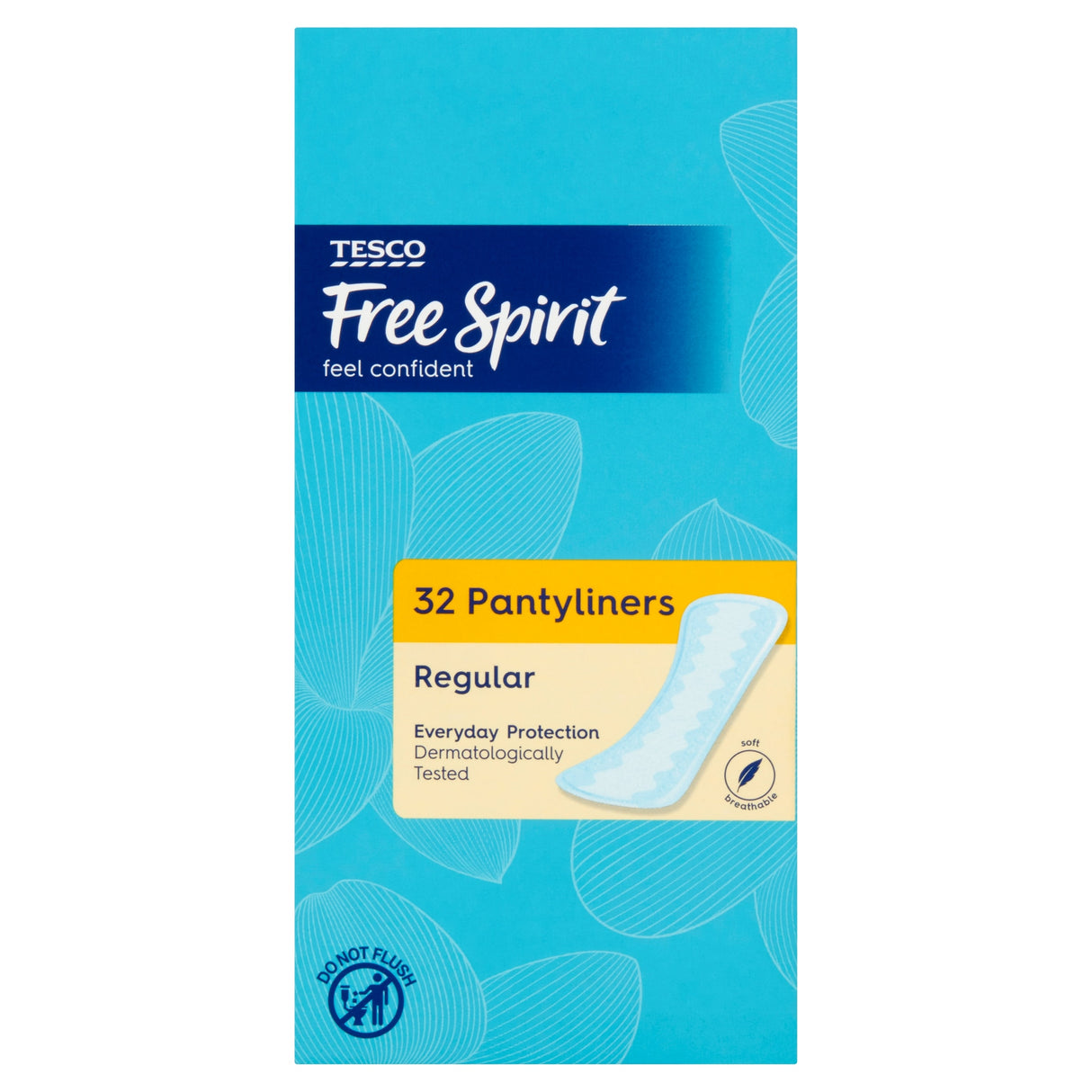 Tesco Free Spirit Pantyliners Regular 32 Pack