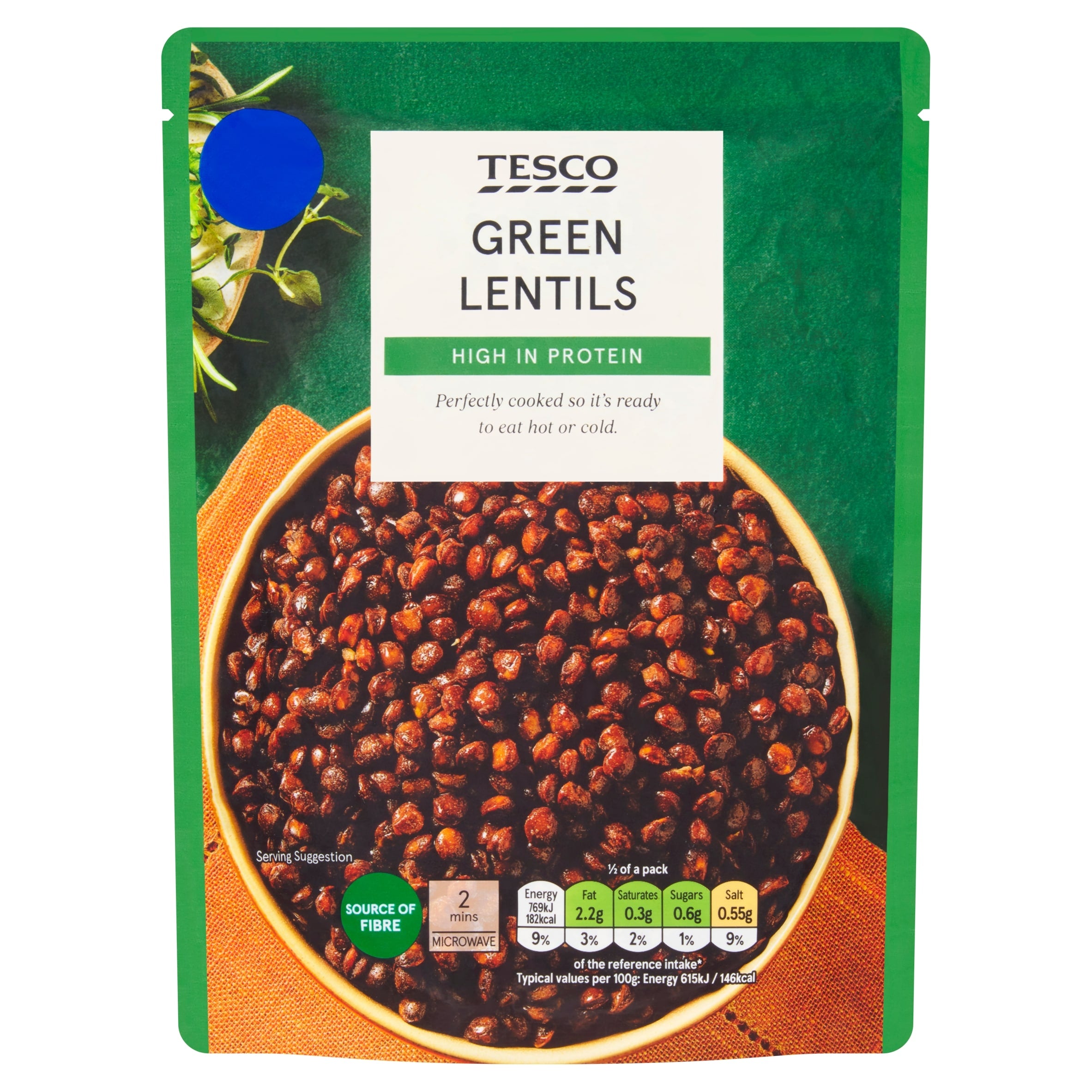 Tesco Green Lentils 250 g