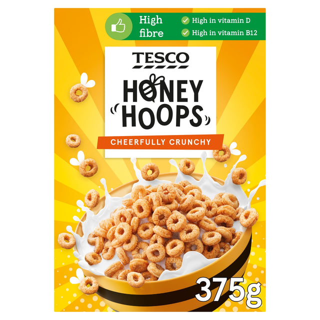 Tesco Honey Hoops Cereal 375 g