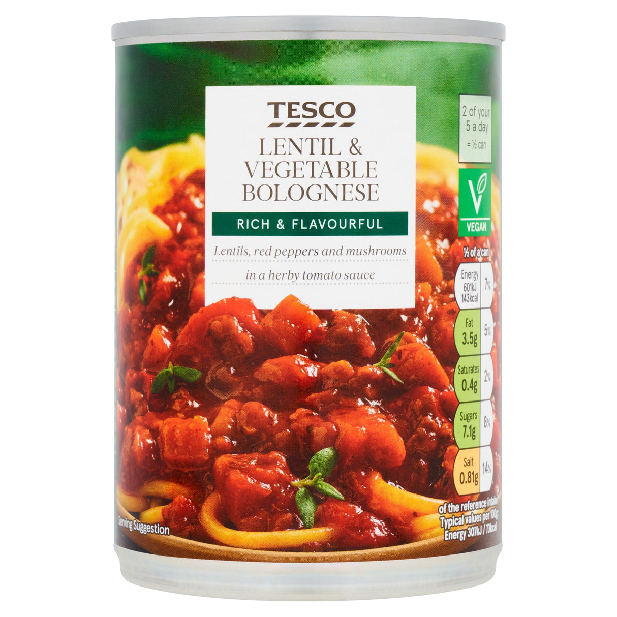 Tesco Lentil & Vegetable Bolognese 392 g