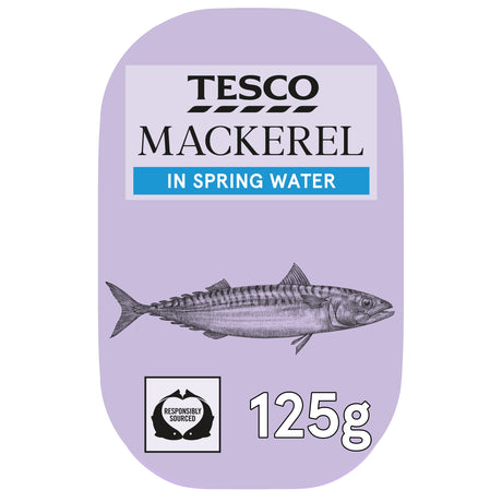 Tesco Mackerel In Spring Water 125 g