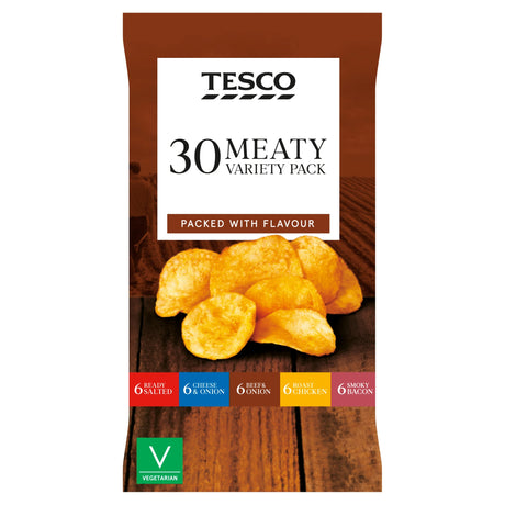 Tesco Meaty Variety Crisps 30 x 25 g