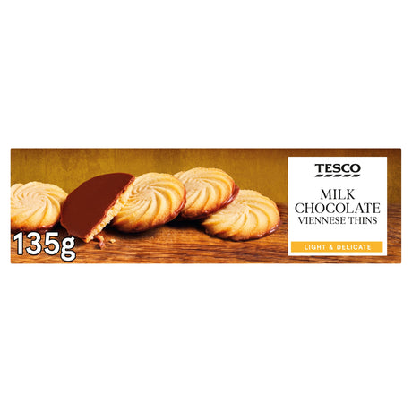 Tesco Milk Chocolate Viennese Thins 135 g