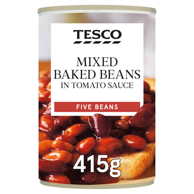 Tesco Mixed Baked Beans In Tomato Sauce 415 g