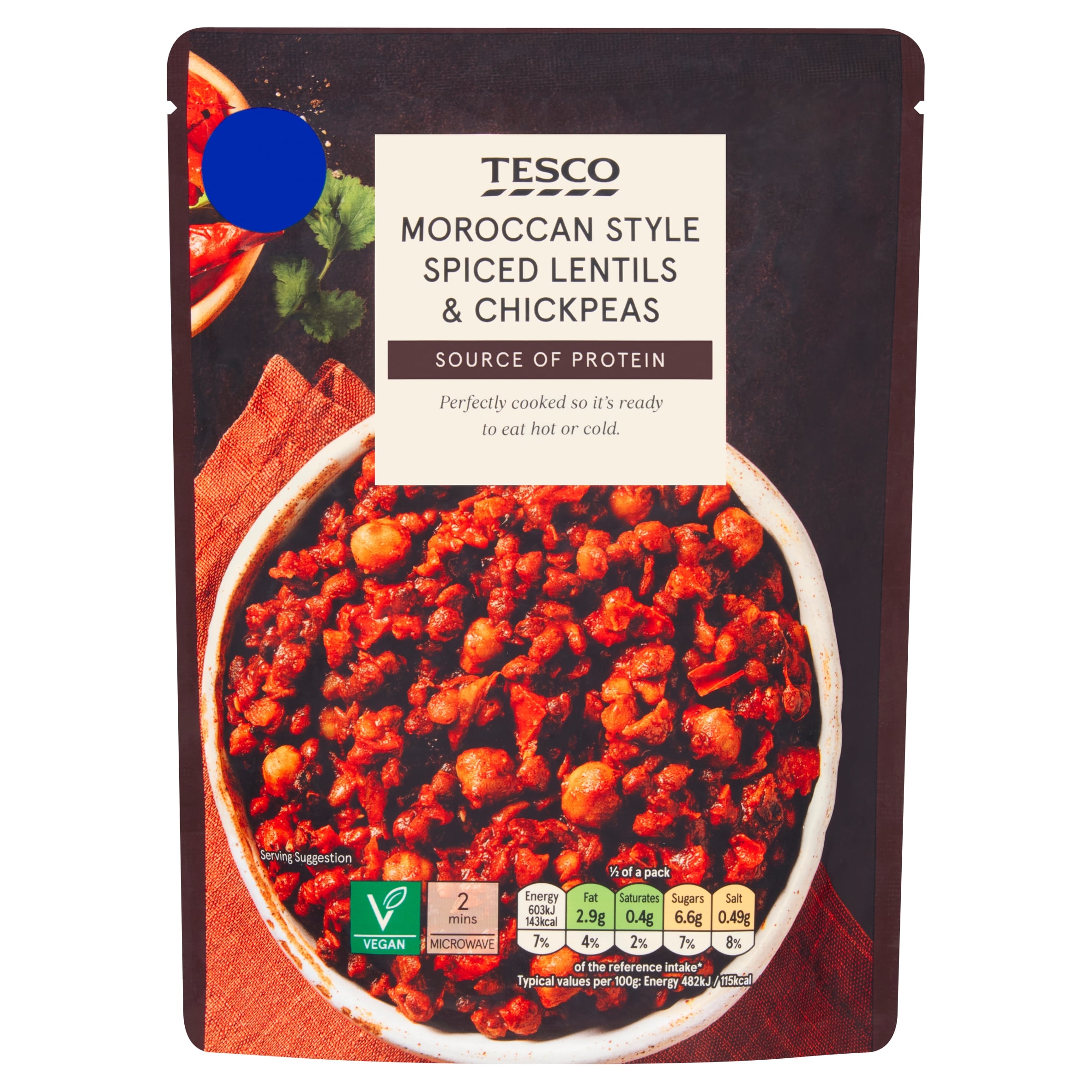 Tesco Moroccan Style Spiced Lentils & Chickpeas 250 g