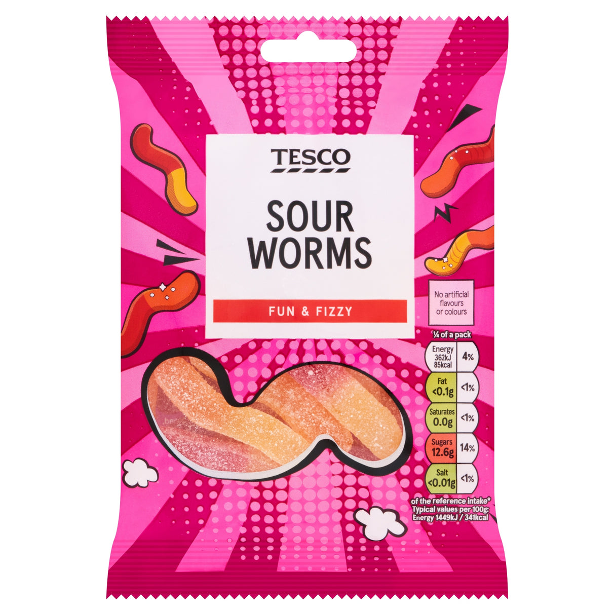 Tesco Neon Worms 100 g