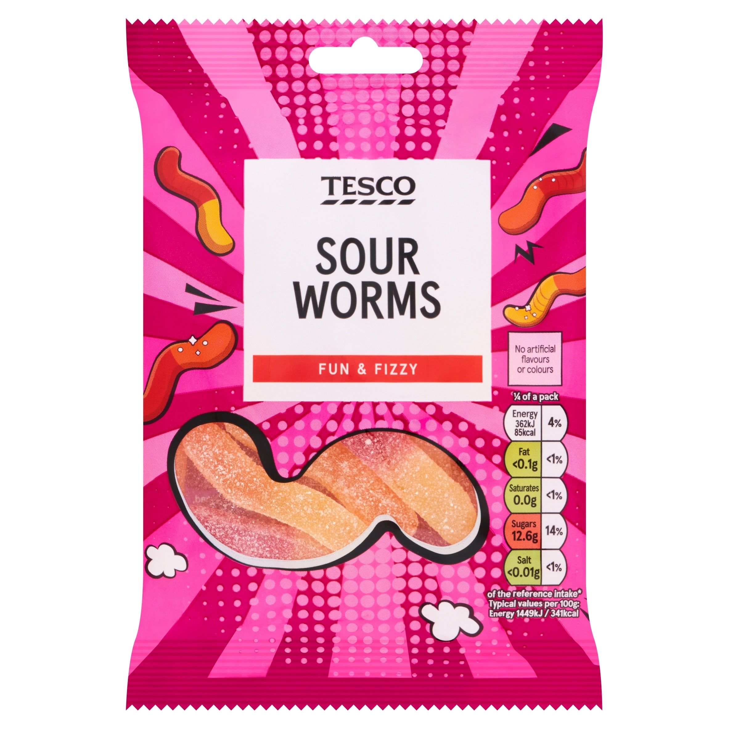 Tesco Neon Worms 100 g