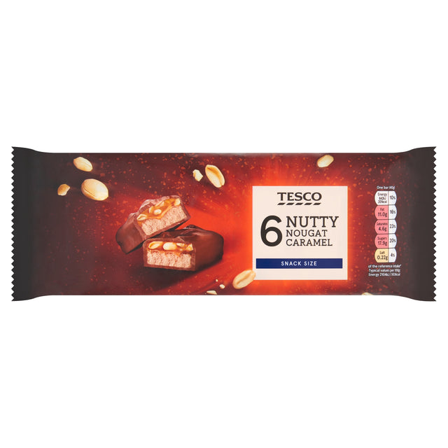 Tesco Nutty Nougat Caramel Chocolate Bars Multi-Pack 6 x 40 g