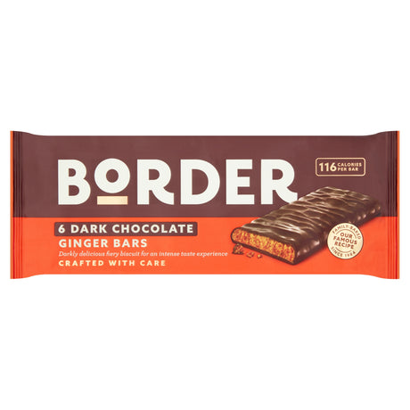 Border Dark Chocolate Ginger Biscuit Bars Multi-Pack 6 x 24 g