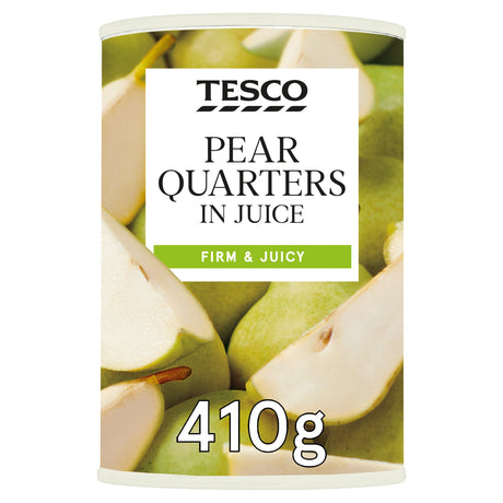 Tesco Pear Quarters In Juice 410 g