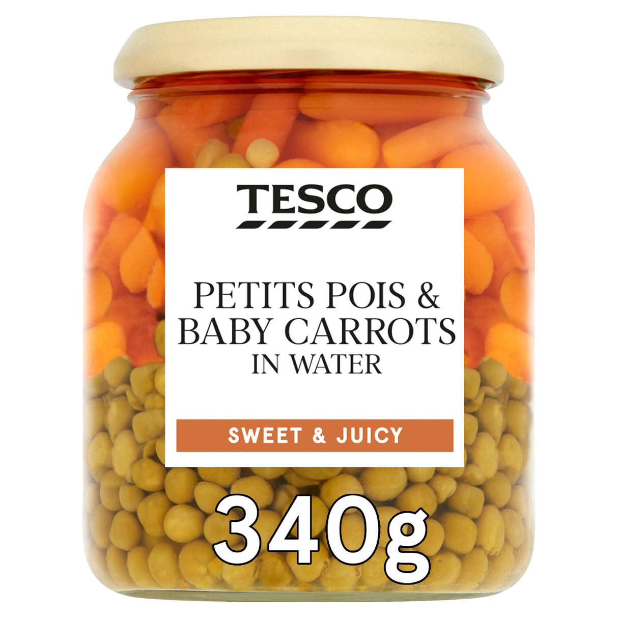 Tesco Petits Pois & Baby Carrot Water 340 g