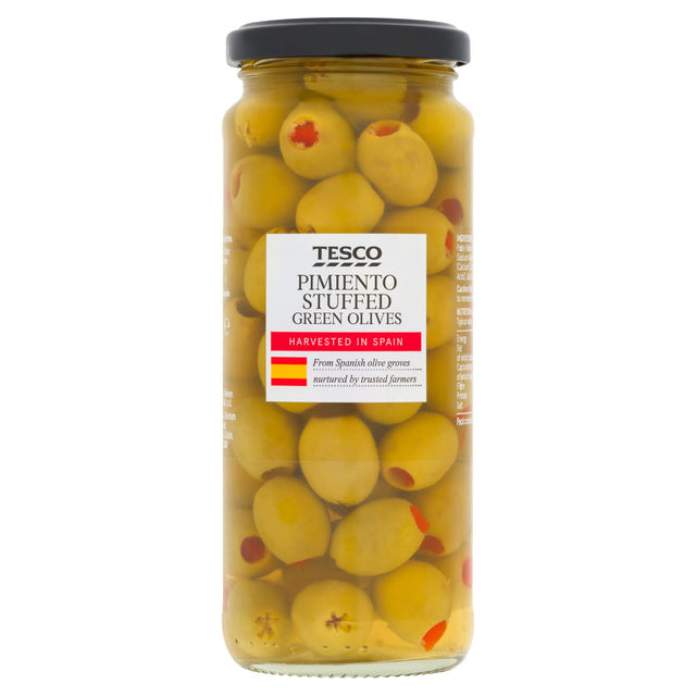 Tesco Pimiento Stuffed Olives In Brine 340 g