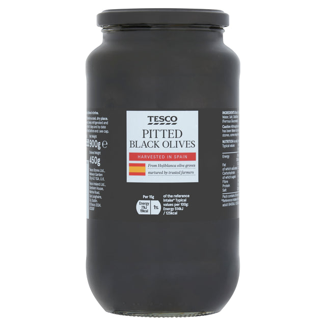 Tesco Pitted Black Olives 900 g