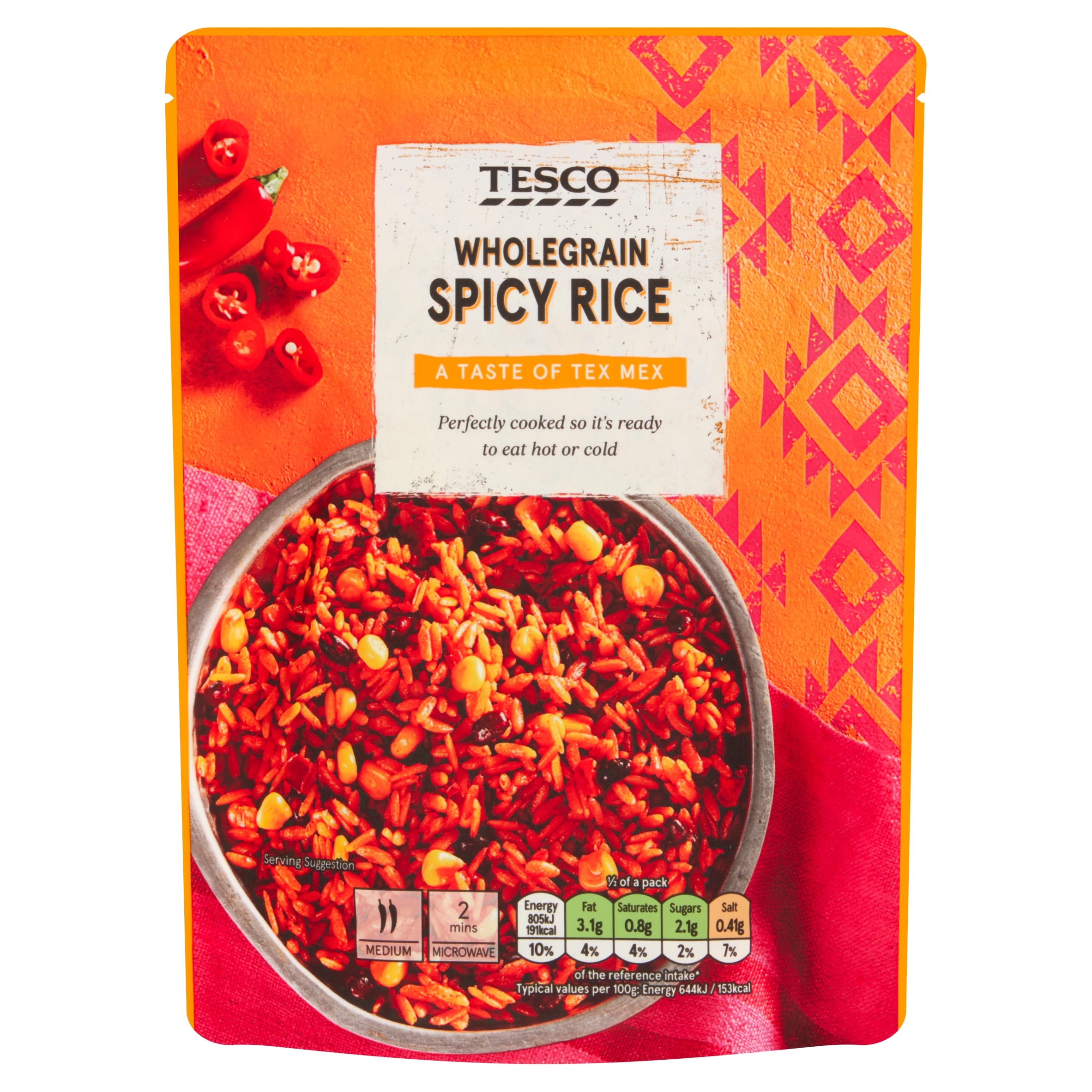 Tesco Wholegrain Spicy Mexican Inspired Rice 250 g