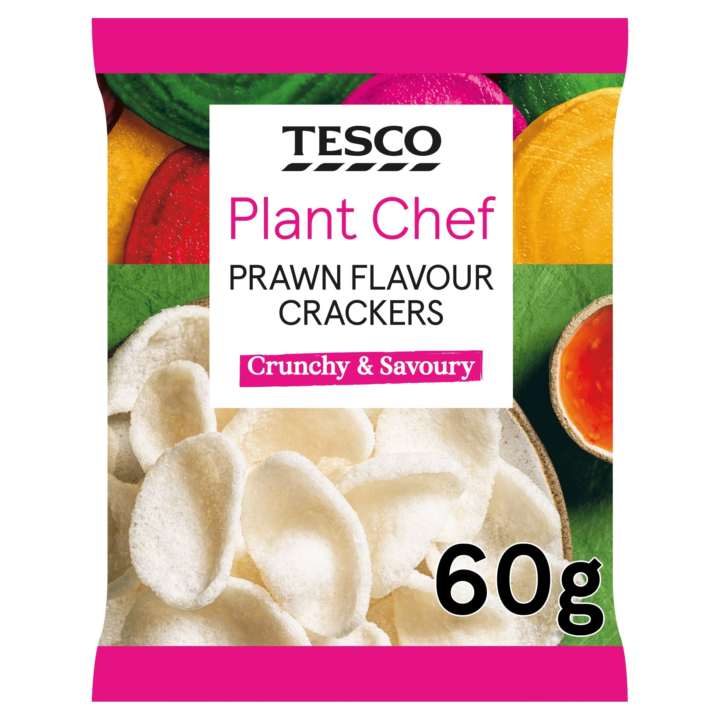 Tesco Plant Chef Prawn Flavour Crackers 60 g