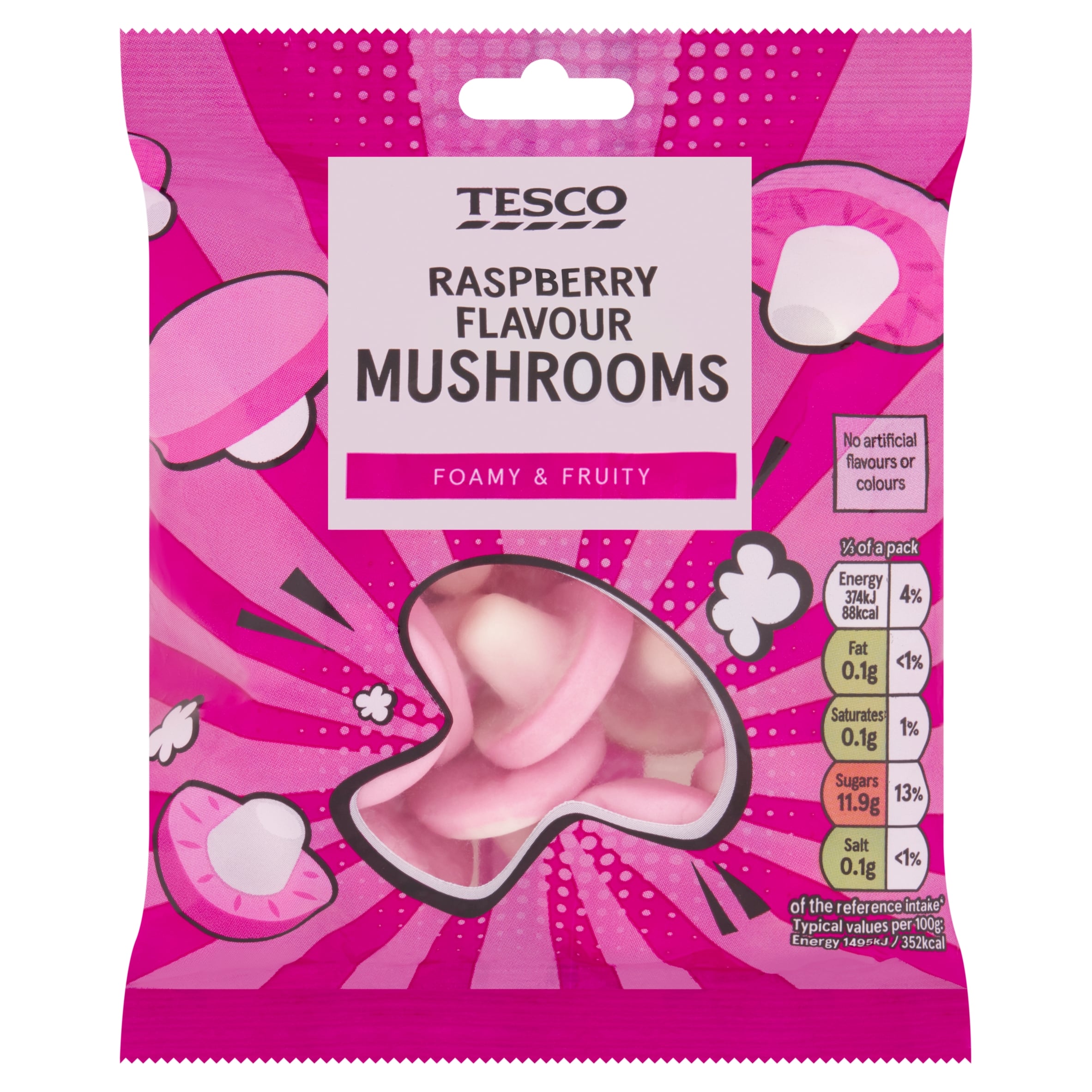 Tesco Raspberry Mushrooms 75 g