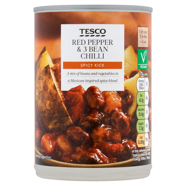 Tesco Red Pepper & 3 Bean Chilli 392 g