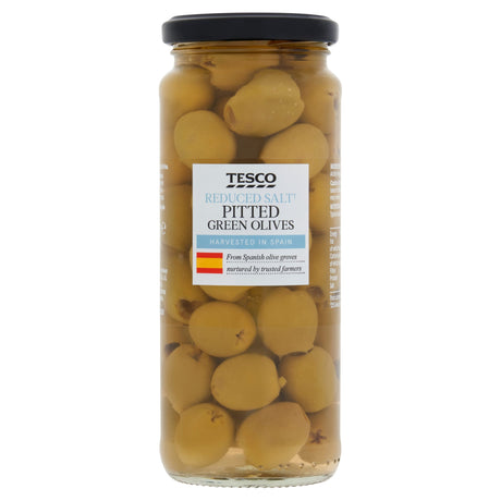 Tesco Reduced Salt Pitted Green Olives 340 g