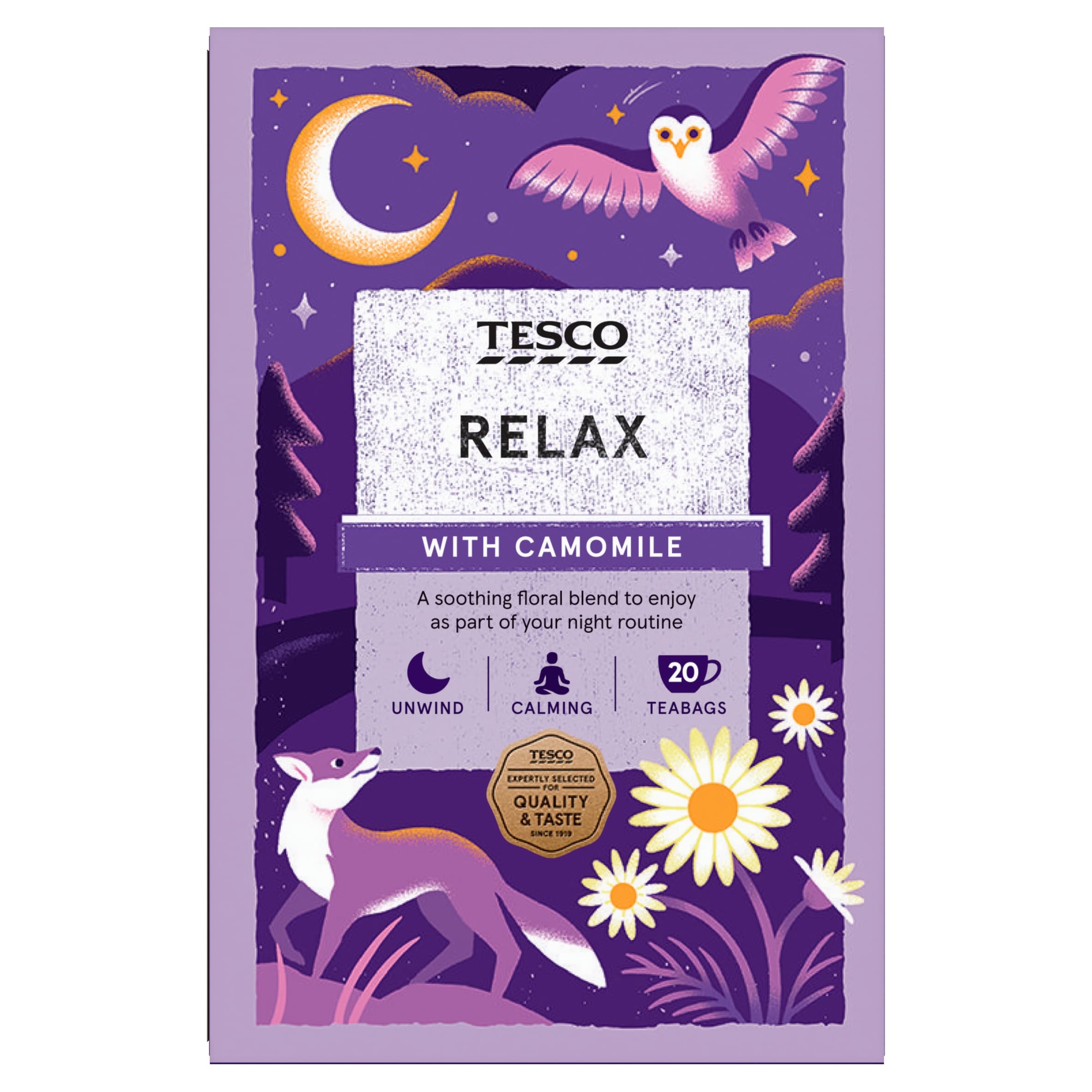 Tesco Relax Camomile & Passionflower 20 Herbal Tea Bags 40 g