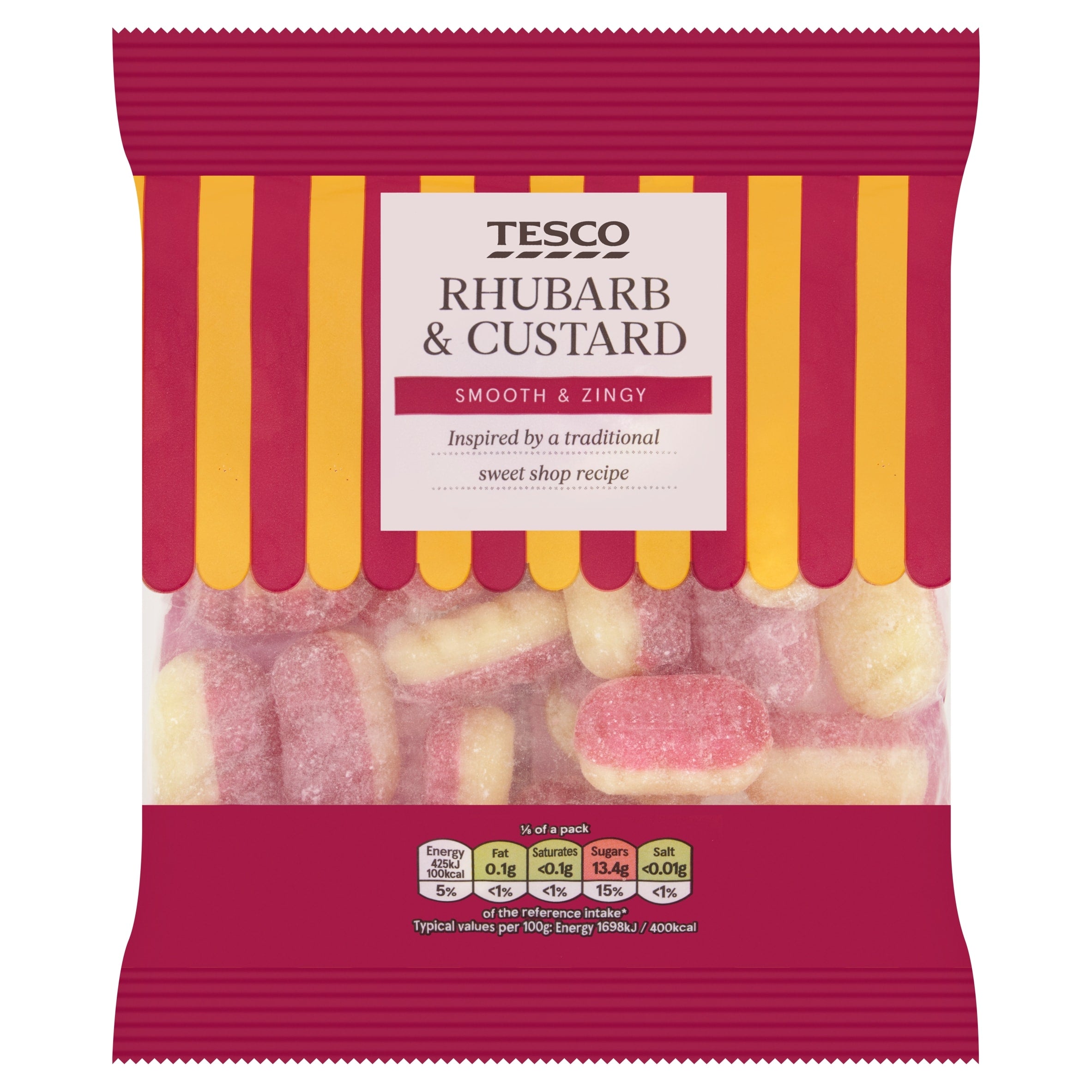 Tesco Rhubarb & Custard Sweets 200 g