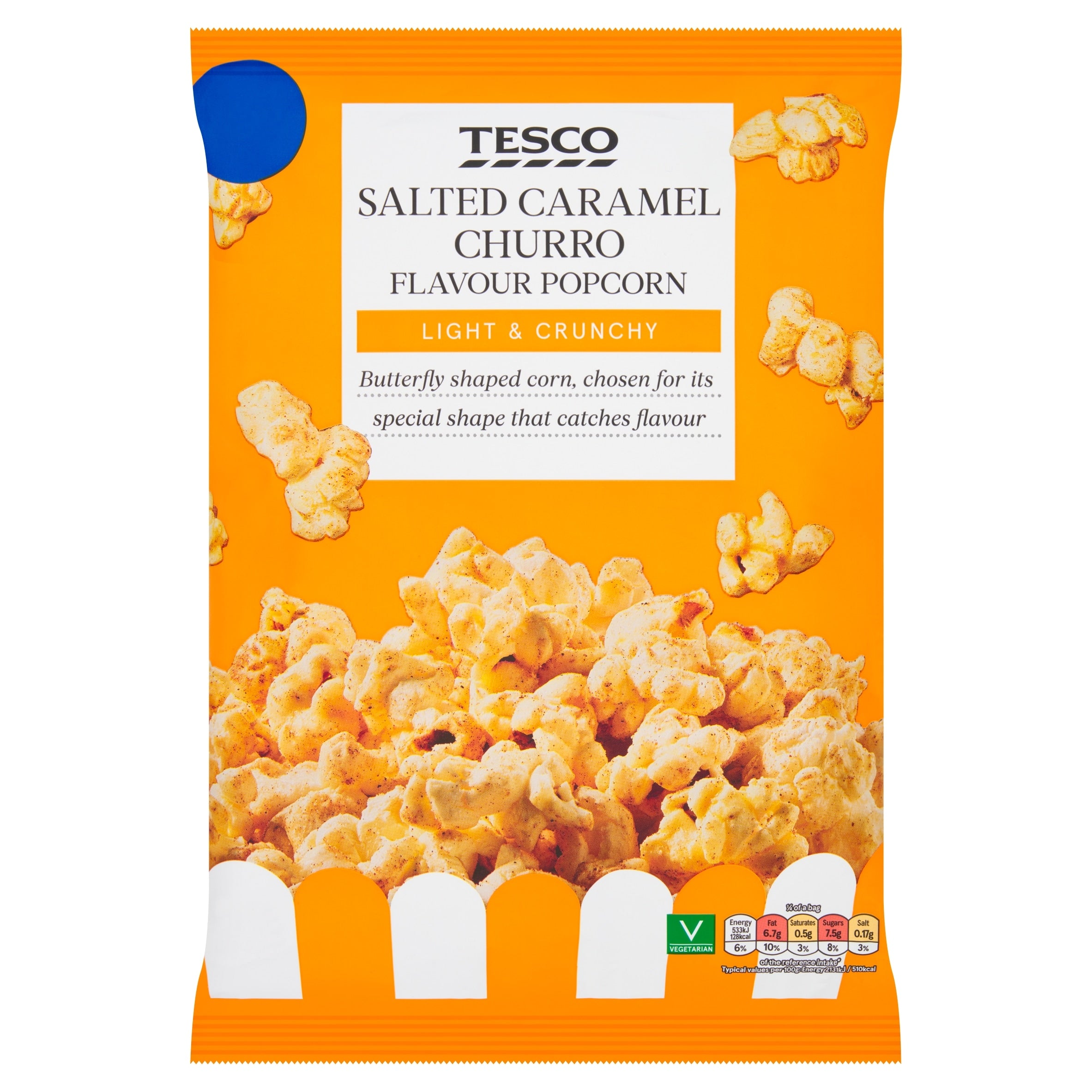 Tesco Salted Caramel Churro Flavour Popcorn 100 g