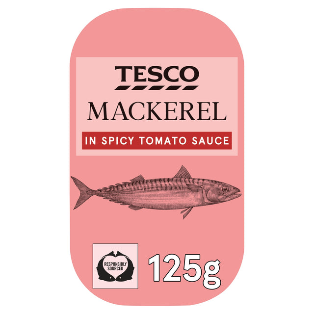 Tesco Skinless Boneless Scottish Mackerel Spicy Tomato Sauce 125 g