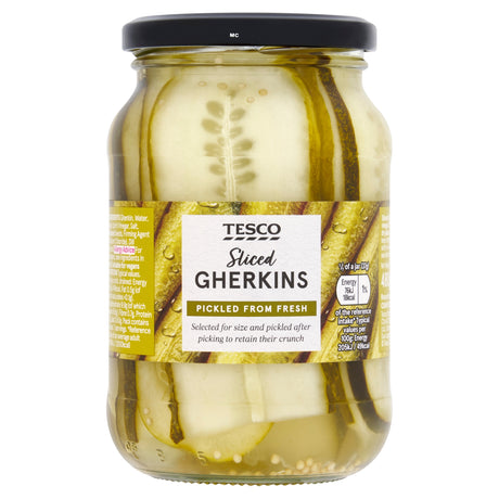 Tesco Sliced Gherkins 480 g