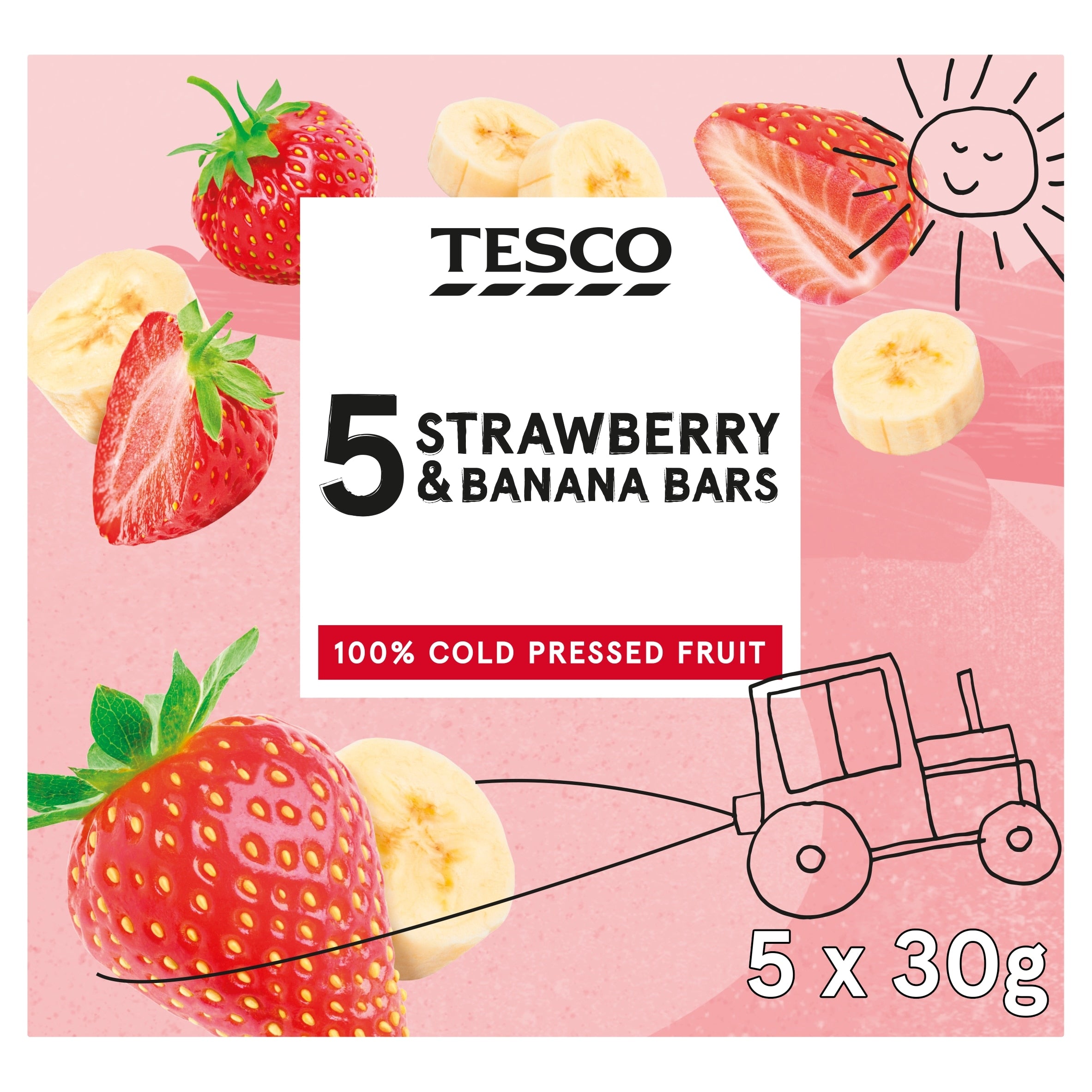 Tesco Strawberry & Banana Bars 5 x 30 g