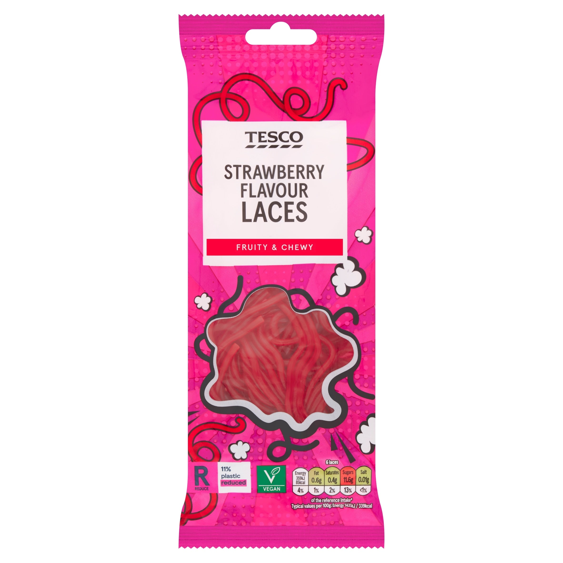 Tesco Strawberry Laces 75 g