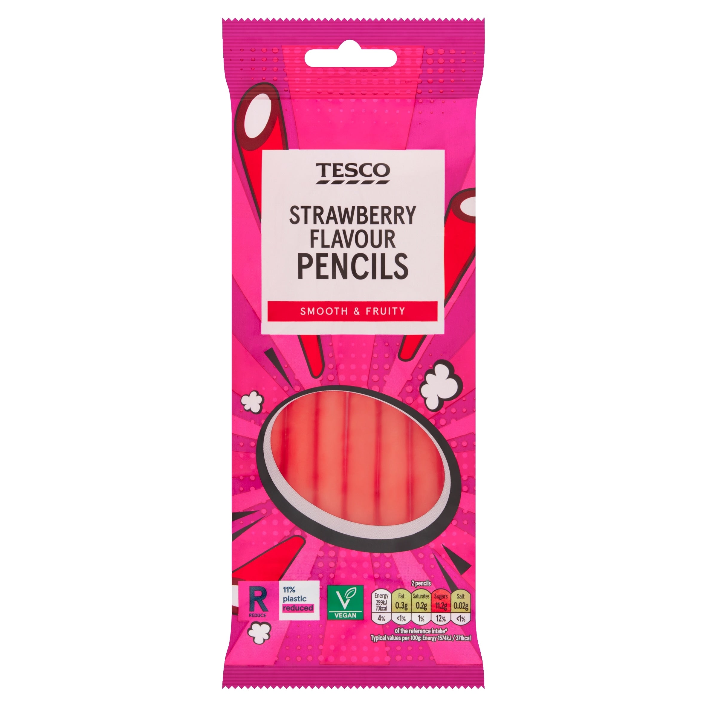 Tesco Strawberry Pencils 75 g