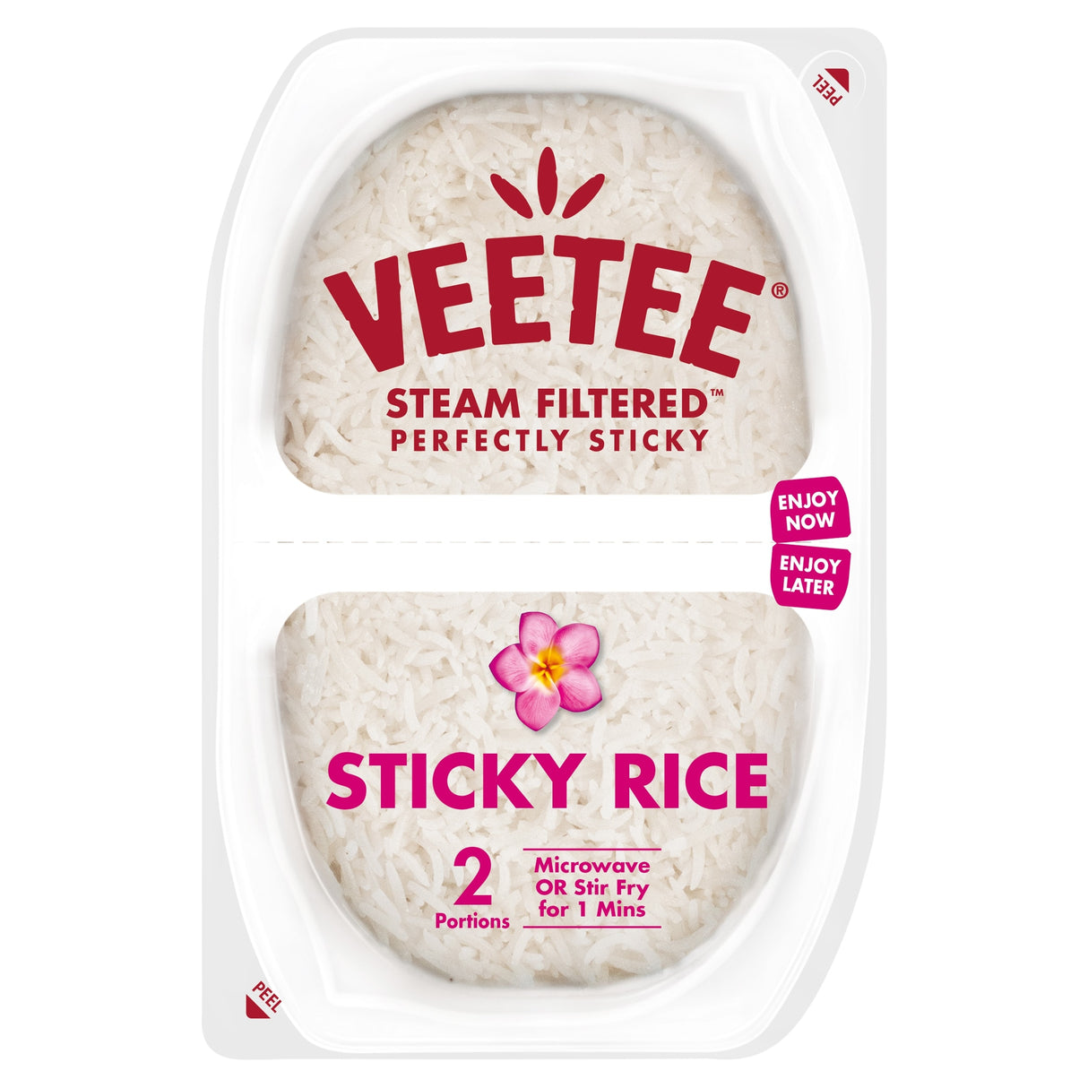 Veetee Heat Eat Sticky Rice Pots 2 x 130 g