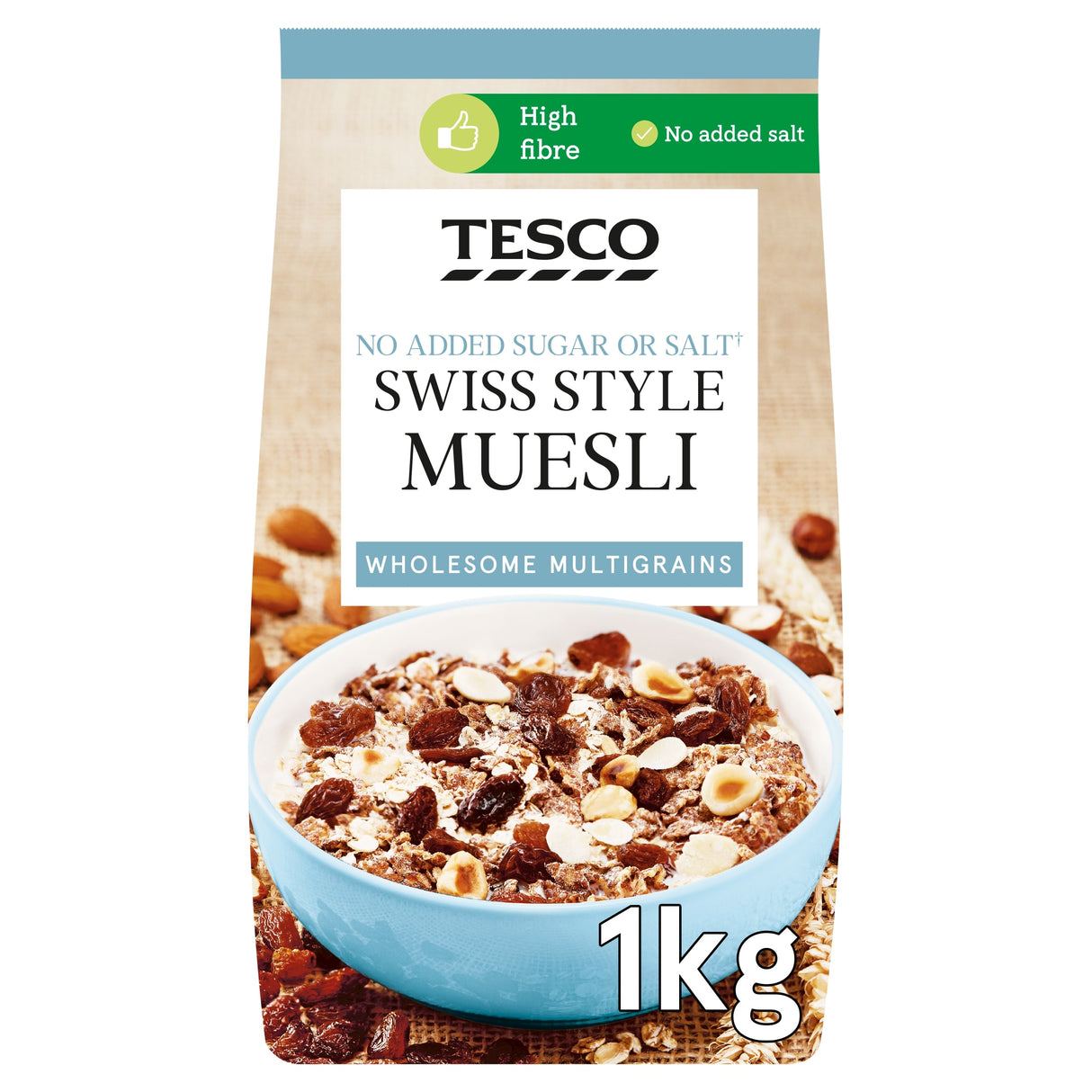 Tesco Swiss Style No Added Sugar Muesli 1 kg