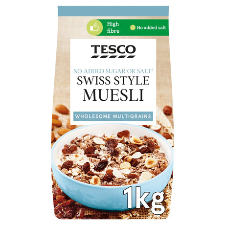 Tesco Swiss Style No Added Sugar Muesli 1 kg